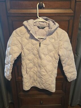 The North Face Girls' Light Lavender Quilted Hooded Puffer Jacket
